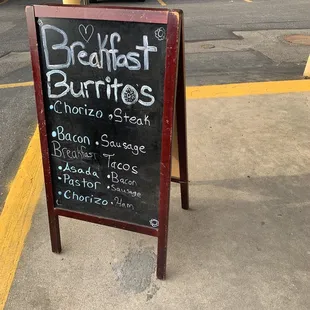 Outside sign, amazing burritos