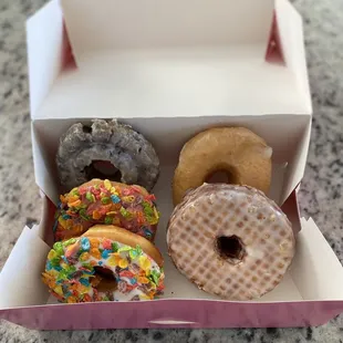 Fruity pebble, old fashioned, cronut, glazed