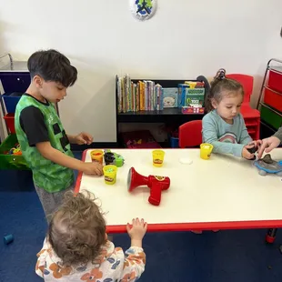 Play dough. Coloring set area. With chairs.
