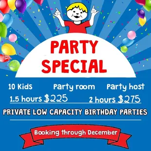 Birthday Parties are always private!