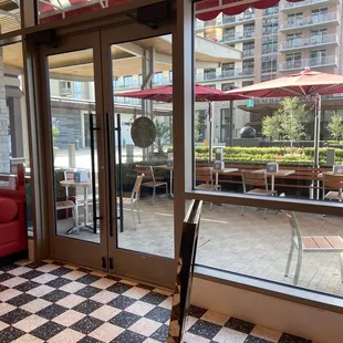 Seating outdoors or indoors is an option.