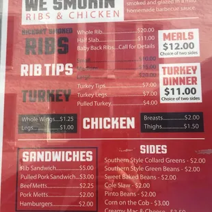 Full menu
