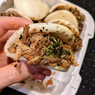 Manilla Chicken Adobo Bao. Part of my assorted Bao Six Pack ($19.50 with upcharges for certain items). Mushi Ni.