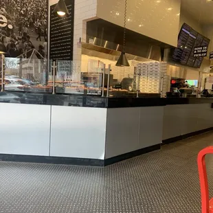 Counter area near street door