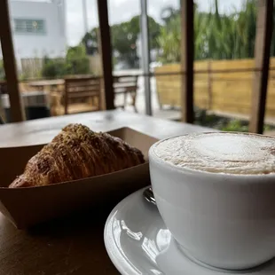 Ham and Cheese Croissant with café con leche