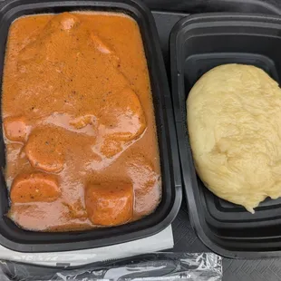 Peanut butter Soup with Chicken and Fufu