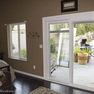 Milgard&apos;s Tuscany Series Sliding Glass Door Featuring In-Glass Blinds!