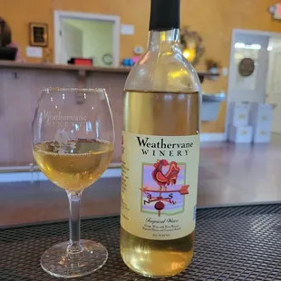 a glass of wine and a bottle of wine