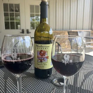 a glass of wine and a bottle of wine