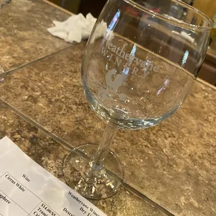 Their wine glass, included in wine tasting but $7.