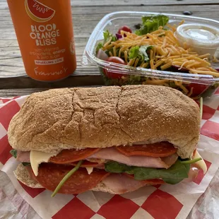 Italian on Wheat  Side Salad  Frannie's Soda