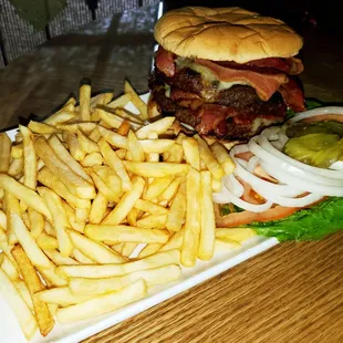 Double Decker Burger @ Web House Café &amp; Bar