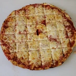 a cheese and pepperoni pizza