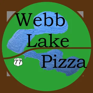 the logo for webb lake pizza