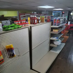 shelves of food and condiments
