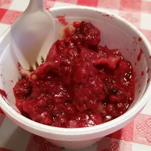 Blackberry cobbler - I think they forgot to add sugar, very bitter