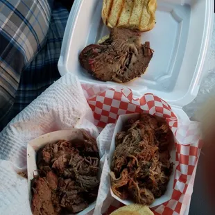 Brisket and pulled pork