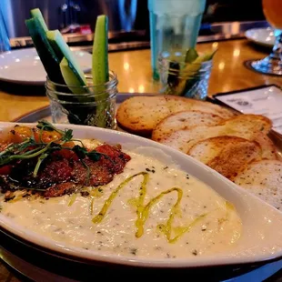 Whipped feta and ricotta dip