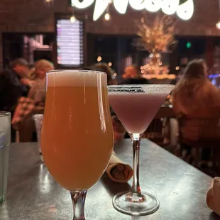 Hazy IPA and Lavender lemon drop martini