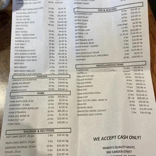 menu