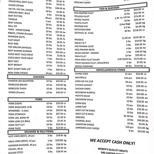 PRICE LIST AS OF 7/10/19:  NEW HOURS; they now close at 2:30pm instead of 3pm!