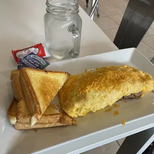 Egg cheese and sausage omelet