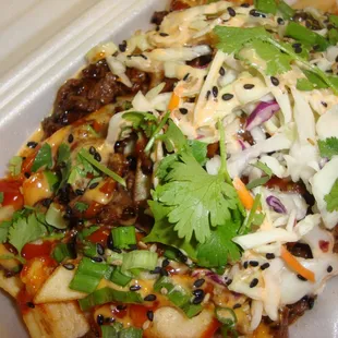 a close up of a plate of food