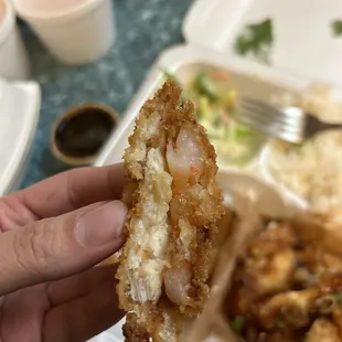 Shellfish in chicken katsu