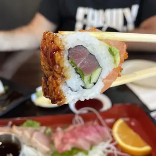 Fresh to def roll has sauce on the bottom