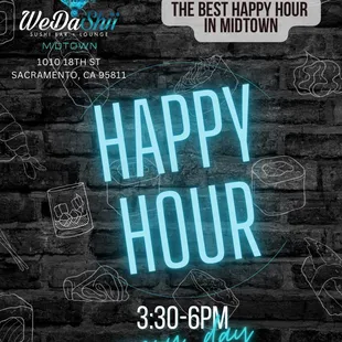 Happy Hour 3:30-6:00pm