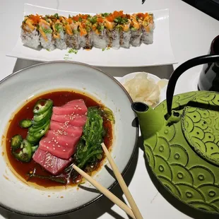 Tuna pepperfin, Hard out here for a shrimp roll