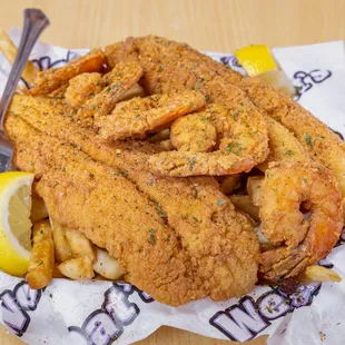 WeDats Brow Special 
2 PC Fish, 5 Jumbo Shrimp, &amp; Cajun Creole Fries