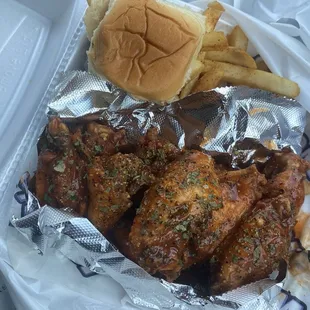 Hot Wuzzam: mix of Buffalo sauce and lemon pepper