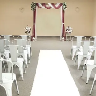 our ceremony room for walk-in elopements and small weddings