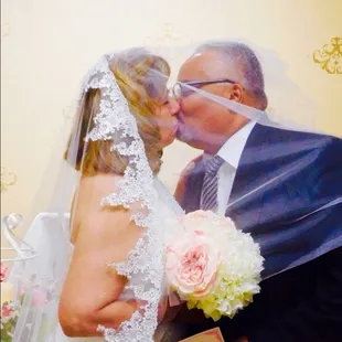 43 years living together and finally after ther grown children Married and lot of adventures together they tyed they Finally Married.