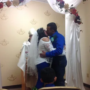 Truck Driver arriving home to his  Bride and son and cant wait to be married to his beautiful Bride.Photo by Chasity Clark.