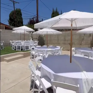 Tables with umbrellas looked beautiful !!!
