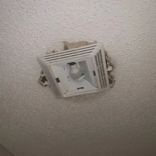 Hole in ceiling