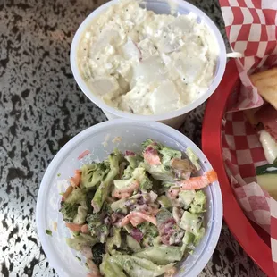 Broccoli salad and Potato Salad