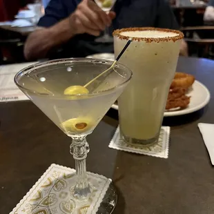 Dirty Martini and Dole Whip cocktail