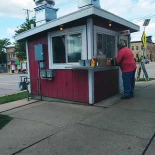 a woman standing outside
