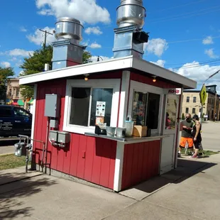 people sitting outside