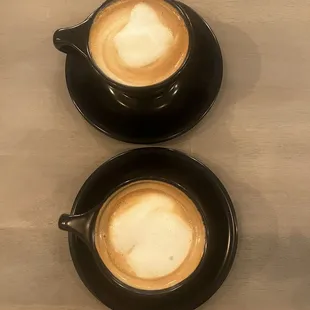 Two cappuccinos