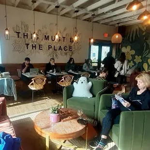Inside. Seats about 30. More outdoor seating.