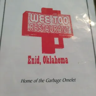 The menu