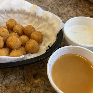 App Pepper Jack Cheese Cubes w/ house sweet n sour and ranch