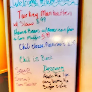 Specials for the day