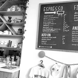 a menu on a blackboard