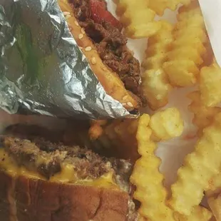 a sandwich and french fries