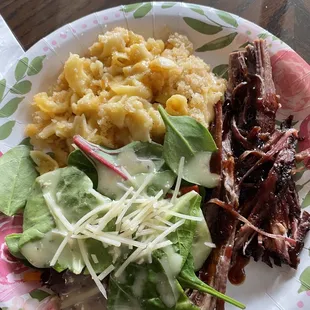 Brisket. Mac and Cheese. Salad.